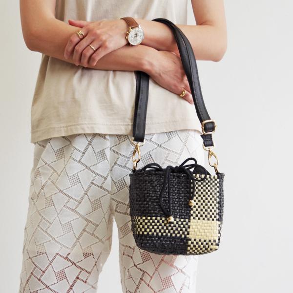 ウーヴン(WOVEN) / メキシコ製  スクエアショルダー ミニショルダー メルカドバッグ 巾着