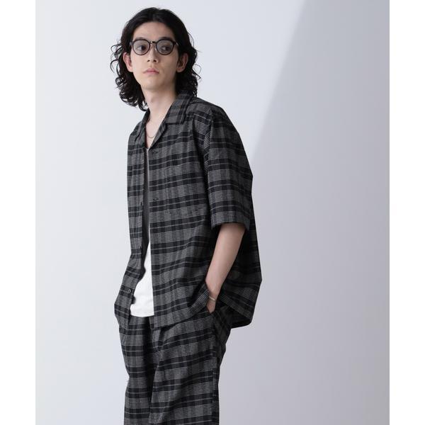 ブークレチェックオープンカラーシャツ