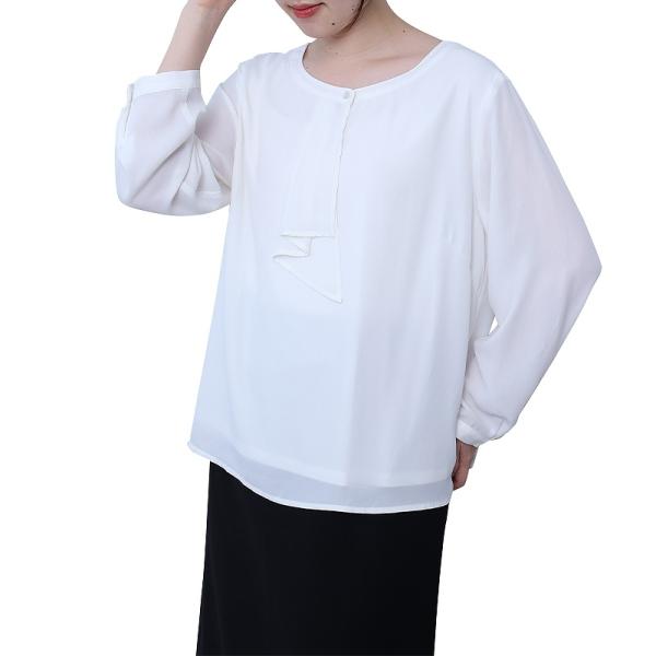 【大きいサイズ】ジョーゼット ボウタイ ブラウス