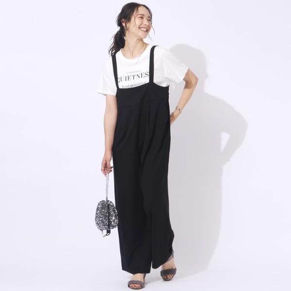 【洗えるUVイージーケア】大人のゆったりワイド ハイウエストサロペット