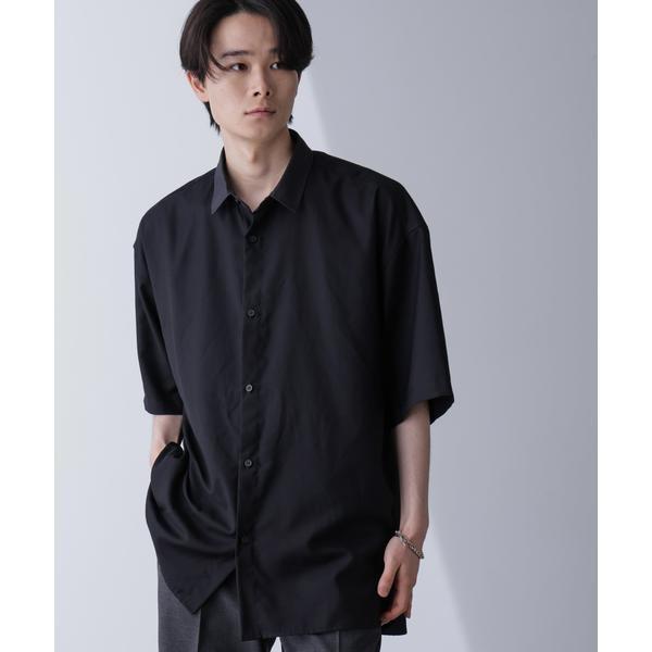 バイカラードレープシャツ 半袖