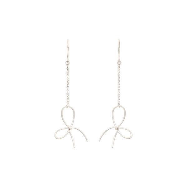 K14GF リボンチェーンピアス