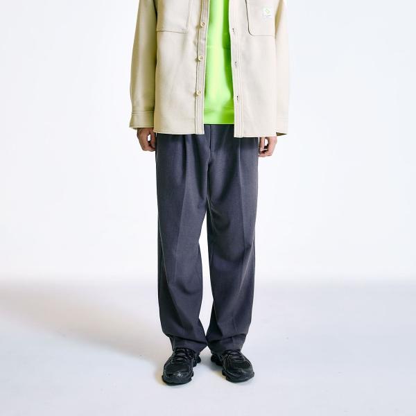 City Ambient Products: T/Rフラノ 2プリーツ ワイドテーパード スラックス