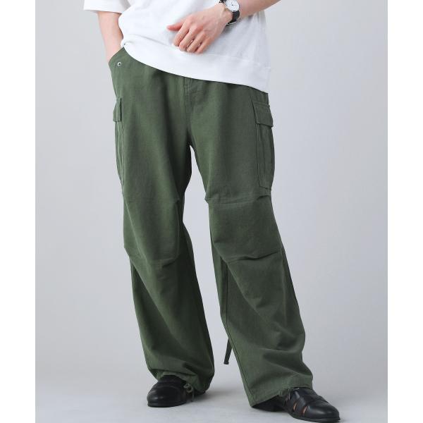 ＜Audience＞綿麻バックサテン M-65 U.S.ARMY カーゴイージーパンツ