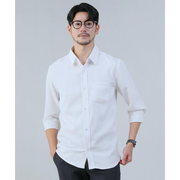 接触冷感パナマ7分袖レギュラーカラーシャツ
