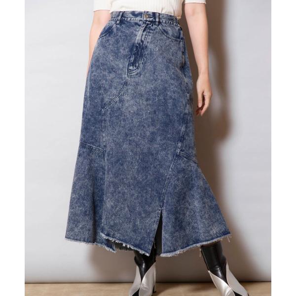 アシンメトリーケミカルデニムスカート