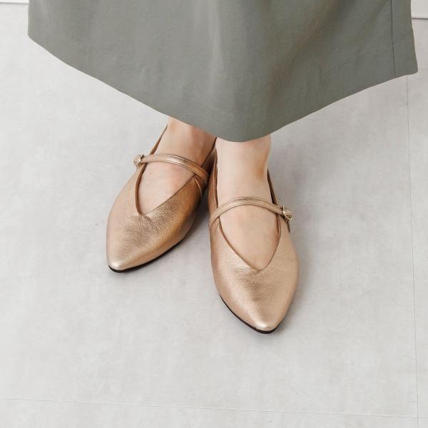 ＊雑誌掲載＊サッと履けるストラップ◇【ボロネーゼ製法】メリージェーンフラットパンプス/641307