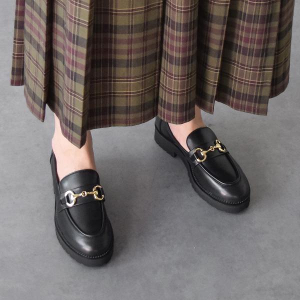 INTER-CHAUSSURES◆3.5cmヒール◆ラウンドトウビットローファー