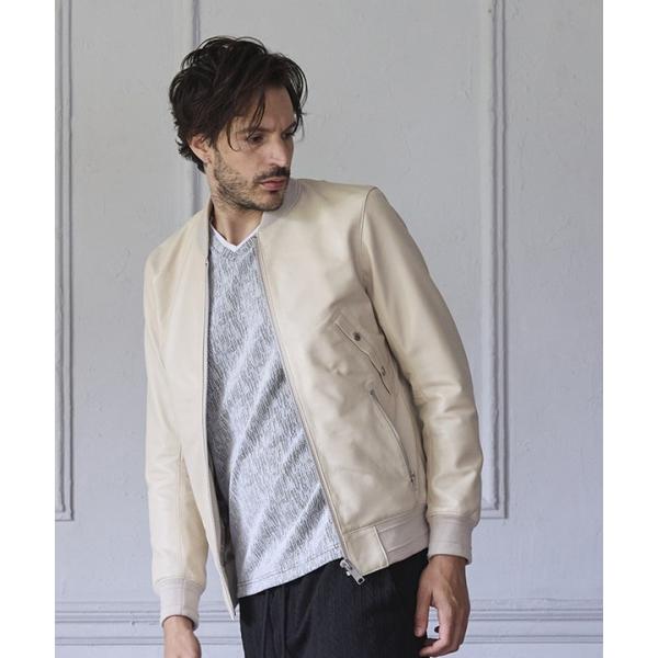 ラムセミネイキッドレザーボンバージャケット