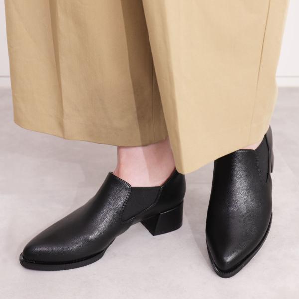 サイドゴア　ローヒールブーティー