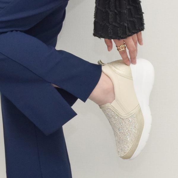 Round About◆7cmヒール◆スリッポンヒールスニーカー