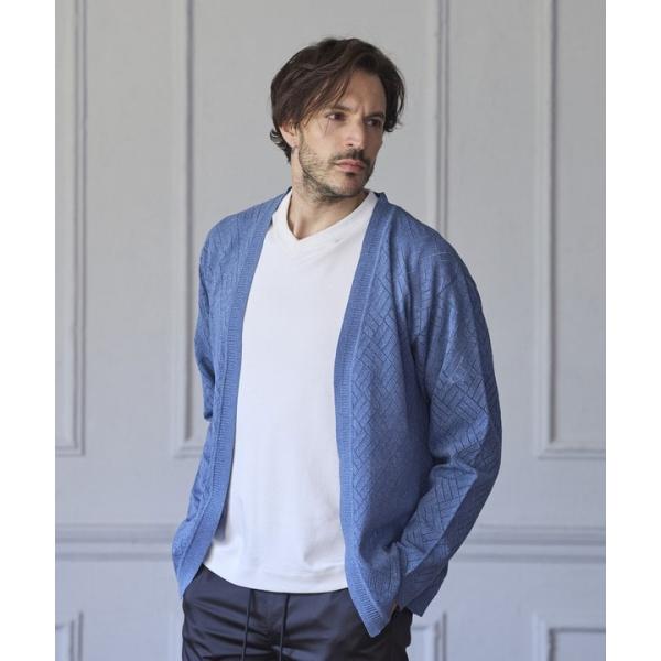 シアー デサイン ボタンレス カーディガン