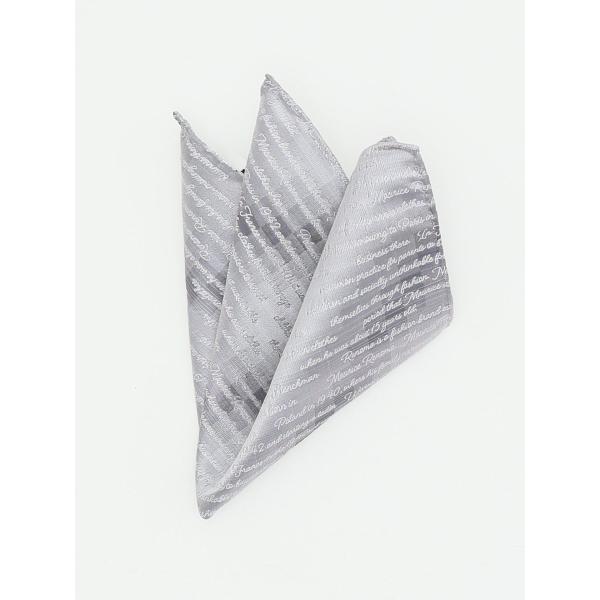 レノマ オム シルク カリグラフィーパターンチーフ