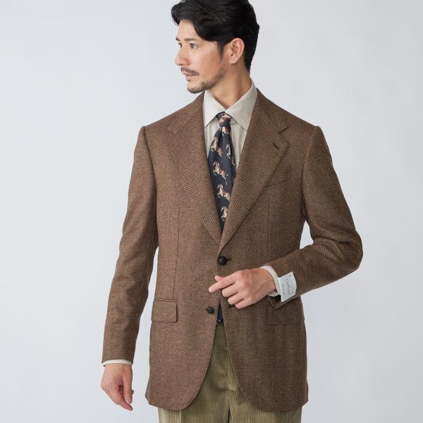 【SHIPS別注】CARUSO: AIDA ワイドラペル ウール シルク バスケット ジャケット