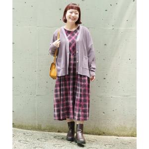 【大きいサイズ】モヤがかるチェックＯＰ