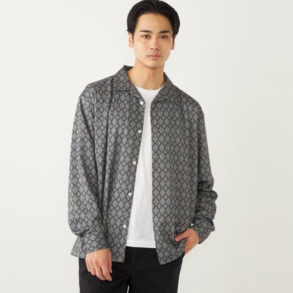 SHIPS Colors:〈洗濯機可能〉メッシュ プリント シャツ