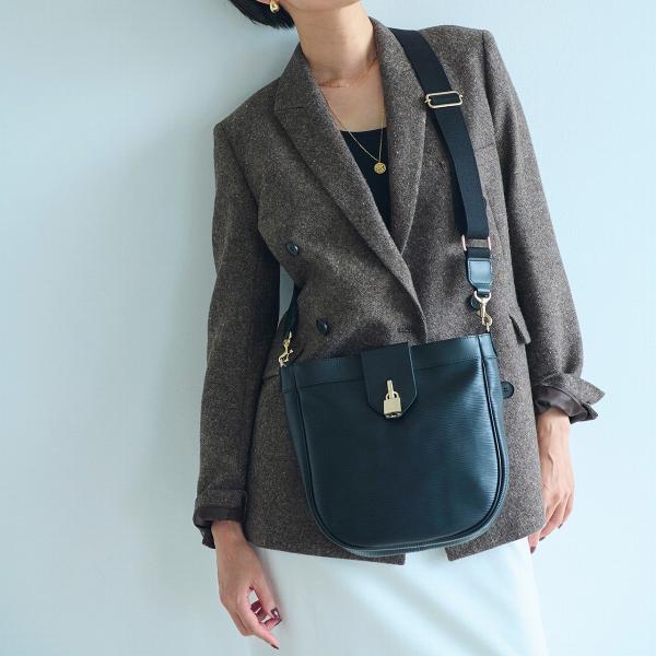 RIPPLE LOCK  リプルロック レザーコンビ ショルダー バッグ