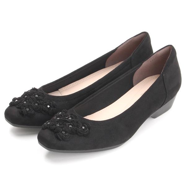 小花モチーフカッターパンプス