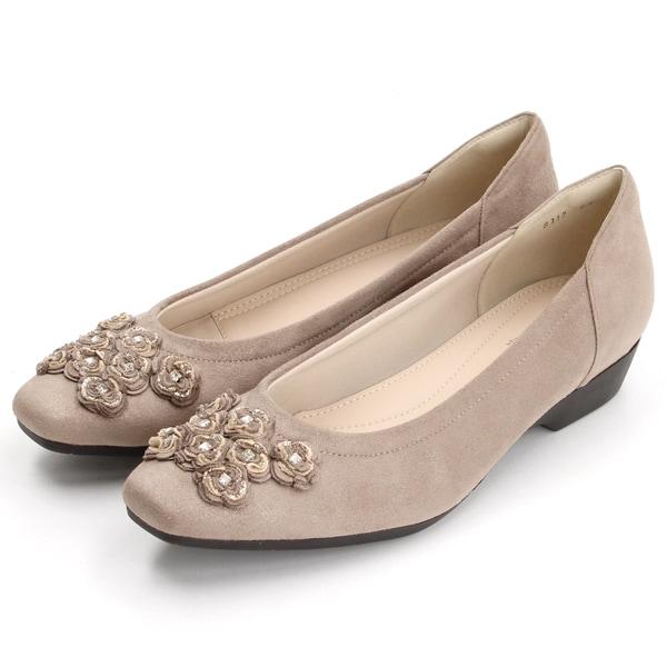 小花モチーフカッターパンプス