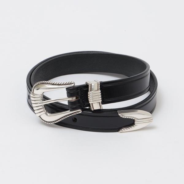 TORY LEATHER: 3PIECE SILVER BUCKLE
