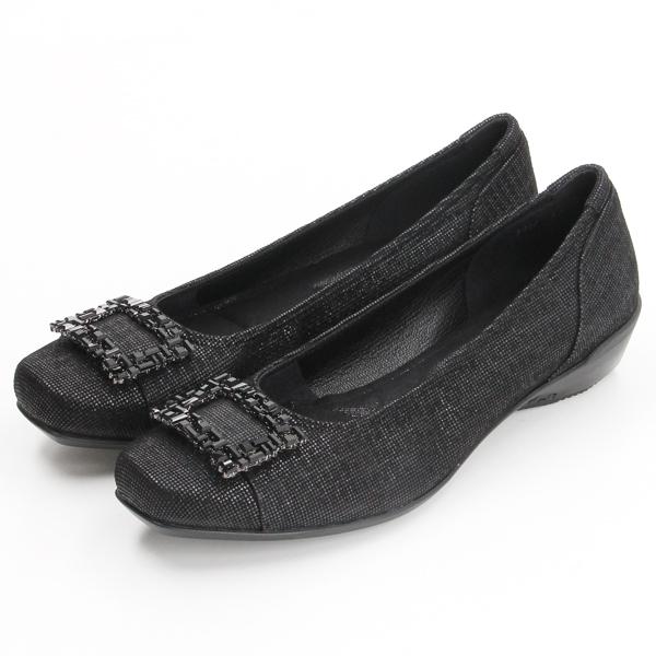 ビジューモチーフスタイリッシュコンフォートパンプス