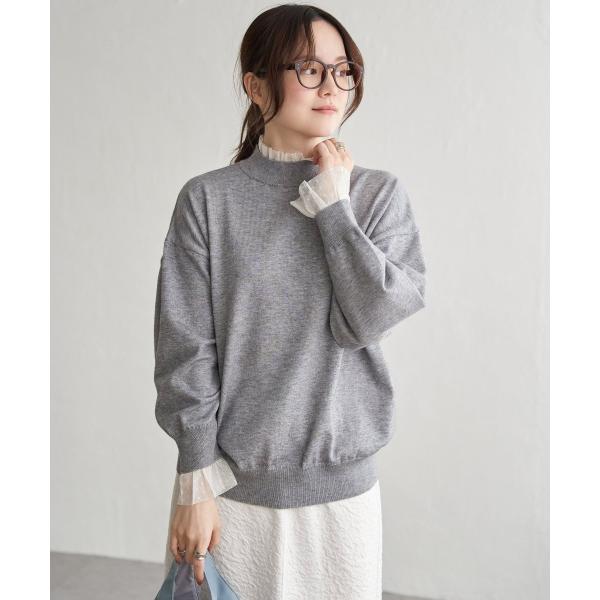 ドットチュールレイヤーニット