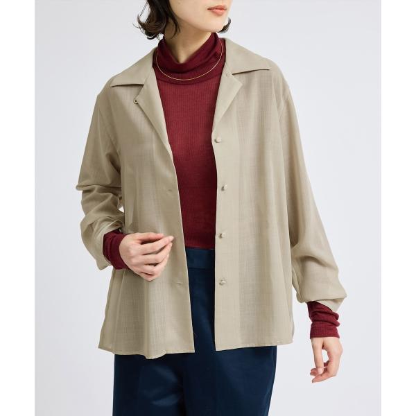 マナードボイルシアー開襟シャツ/セットアップ対応