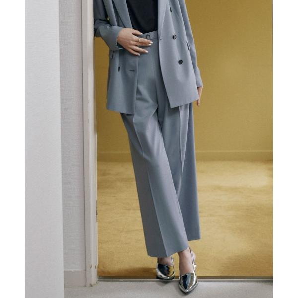 【洗える】ウール2WAYストレッチ ワイドストレートパンツ
