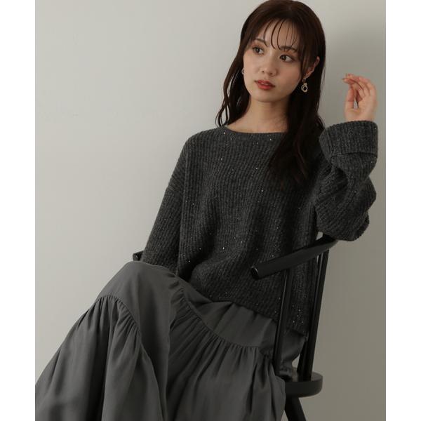 スパンコール畦ニット WEB限定カラー：ブルー　24AW