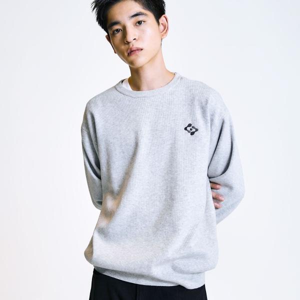 City Ambient Products:〈手洗い可能〉コンパクトリブ ワンポイント ロゴ ニット