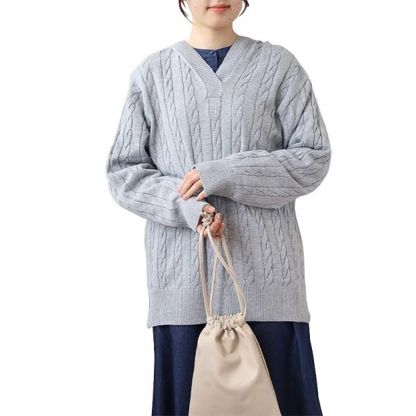 【大きいサイズ】ケーブル ニット フーディー