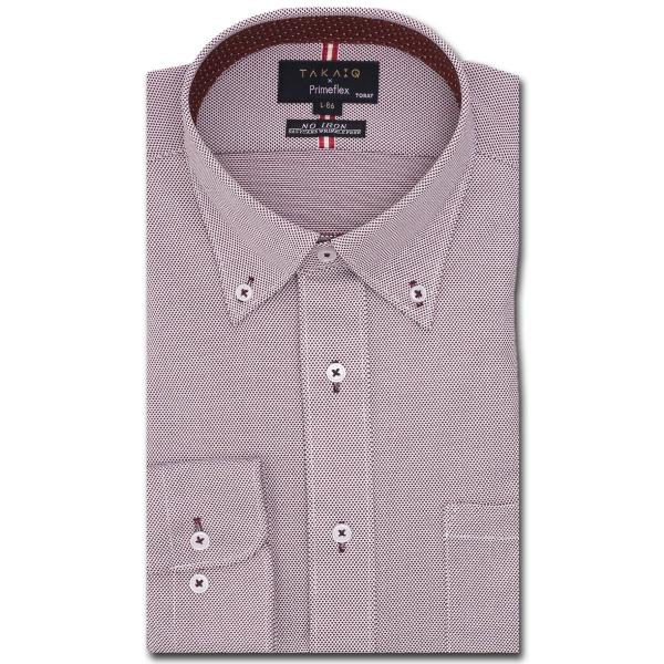 【ストレッチ ノーアイロン 吸水速乾】タカキュー ボタンダウン ビジネスドレス長袖ニットシャツ