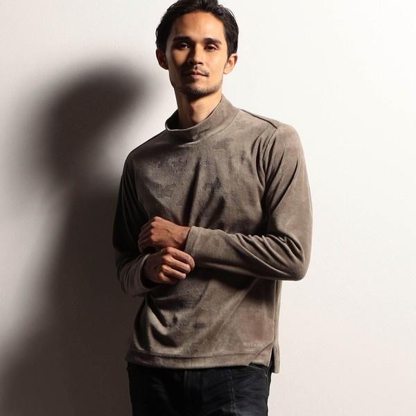 【RIELABO】迷彩ジャカード起毛 モックネックプルオーバー