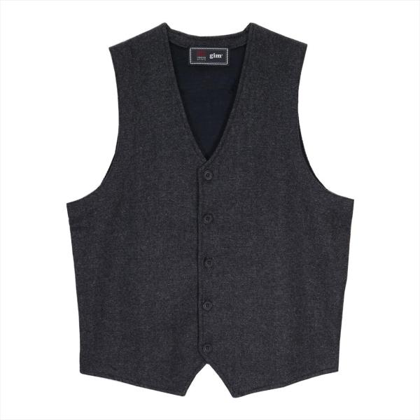 前身布帛ニットジレ 無地 メンズ