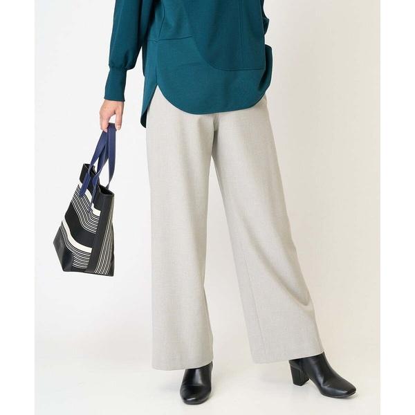 [日本製]裏起毛ピンヘッドストレートワイドパンツ