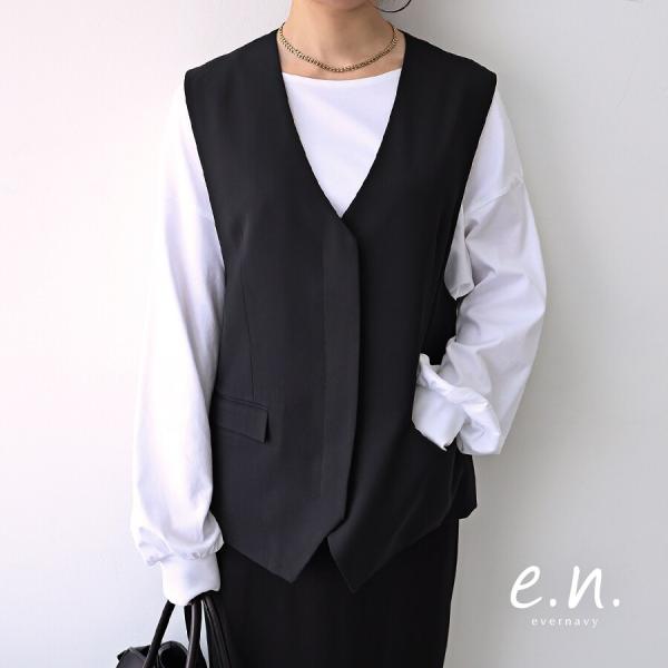 ノーカラー ベスト evernavy エバーネイビー