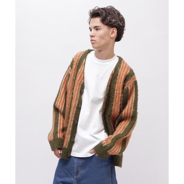 STRIPE MOHAIR LIKE CARDIGAN ／ ストライプ モヘア ライク カーディガン