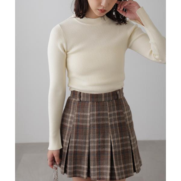 〈洗える〉マシンウォッシャブルボトルネックニット