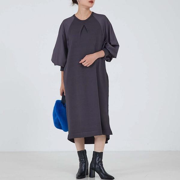 フォルムスリーブコンビニットワンピース