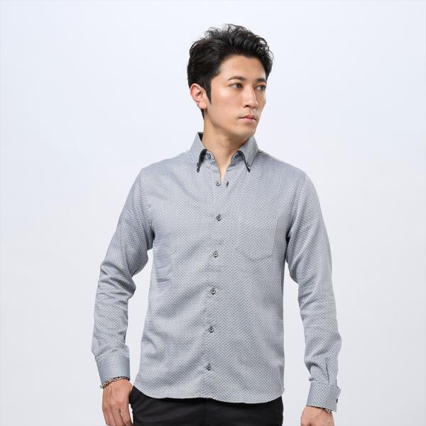 ボタンダウン デザインカジュアルシャツ 長袖 メンズ