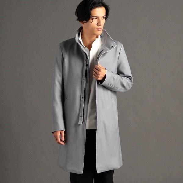 ダウンファブリックカルゼ スタンドカラーコート