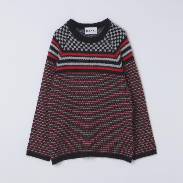 NOMA t.d.: CHECKER ＆ STRIPE SWEATER