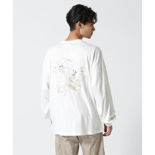 REMI RELIEF(レミレリーフ) 別注LW加工20／-天竺BIGサイズロンT(刺繍：tiger