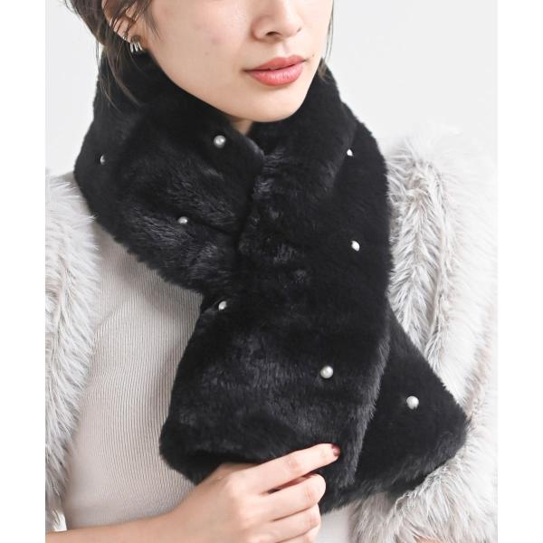 パール付フェイクファー差し込みマフラー