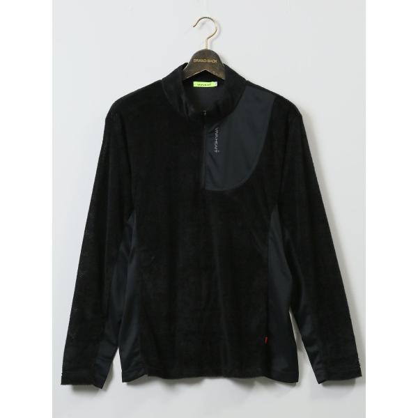 【大きいサイズ 吸汗速乾 UV】ビバハート ゴルフ 起毛ストレッチ ハーフアップ 長袖Tシャツ