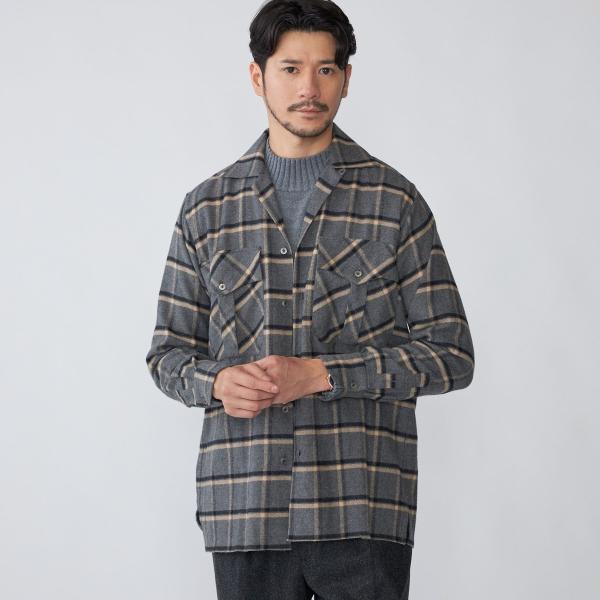 【SHIPS別注】Errico Formicola: ウィンドウペーンチェック オーバーシャツ