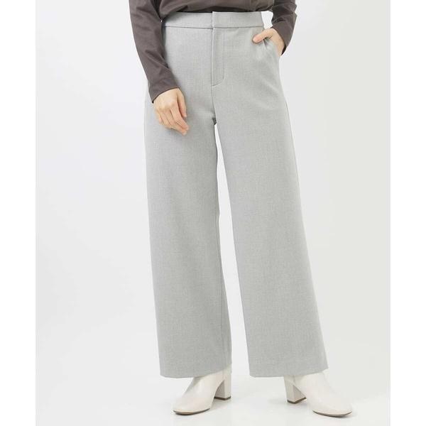 [日本製]裏起毛ピンヘッドストレートワイドパンツ
