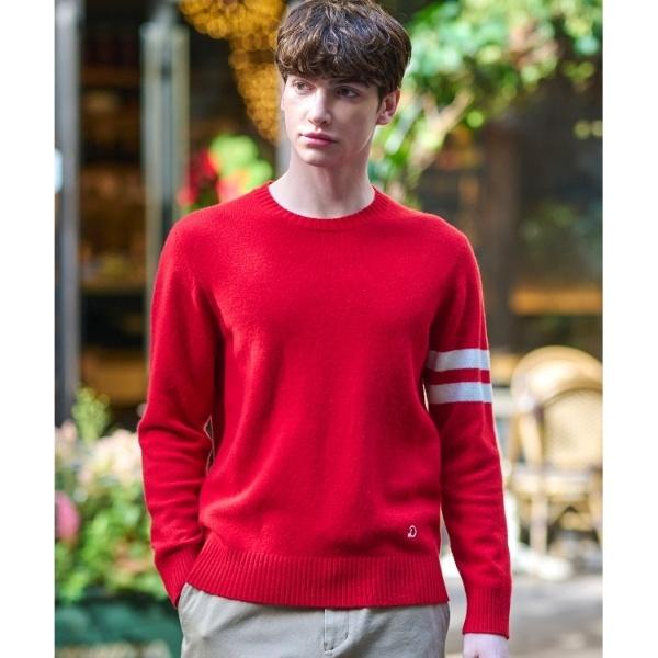 ラムウール混クルーネックニット