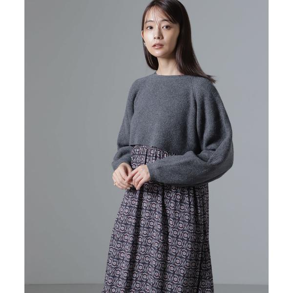 片畔ラメショートニットプルオーバー