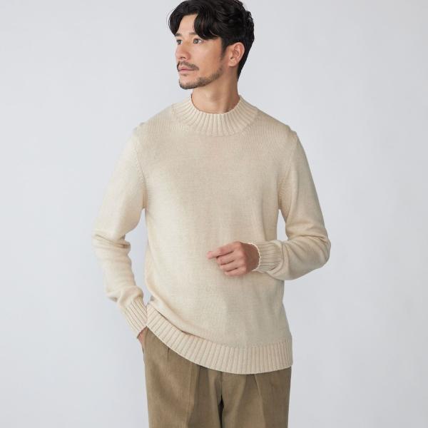 【SHIPS別注】PIACENZA: ウール ミドルゲージ モックネック ニット